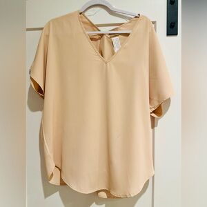 Women's Cream V-Neck Tunic Top